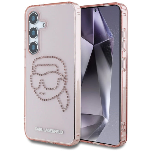 Karl Lagerfeld Rhinestones K. Head Logo Samsung Galaxy S25 Case Pink_0
