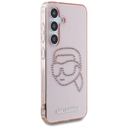 Karl Lagerfeld Rhinestones K. Head Logo Samsung Galaxy S25 Case Pink_3