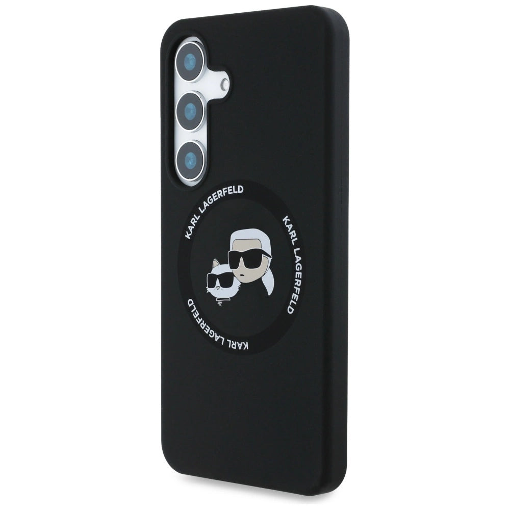Karl Lagerfeld Silicone Double Heads And Circle MagSafe Samsung Galaxy S25 Plus case black_1