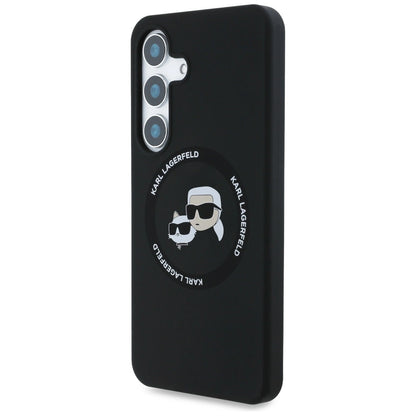 Karl Lagerfeld Silicone Double Heads And Circle MagSafe Samsung Galaxy S25 Plus case black_1