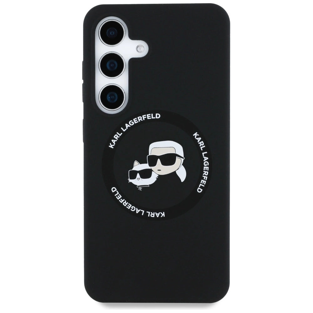 Karl Lagerfeld Silicone Double Heads And Circle MagSafe Samsung Galaxy S25 Plus case black_2