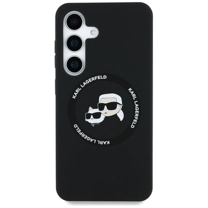 Karl Lagerfeld Silicone Double Heads And Circle MagSafe Samsung Galaxy S25 Plus case black_2