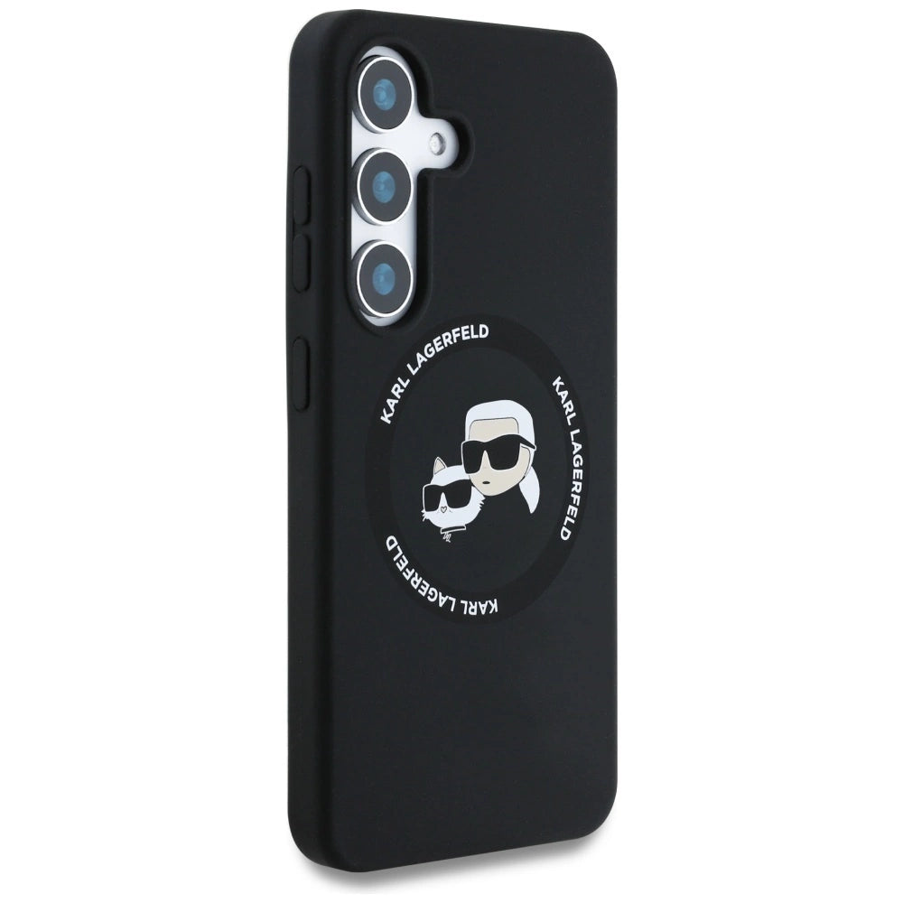 Karl Lagerfeld Silicone Double Heads And Circle MagSafe Samsung Galaxy S25 Plus case black_3