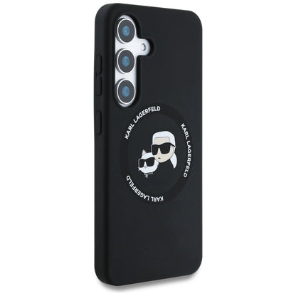 Karl Lagerfeld Silicone Double Heads And Circle MagSafe Samsung Galaxy S25 Plus case black_3