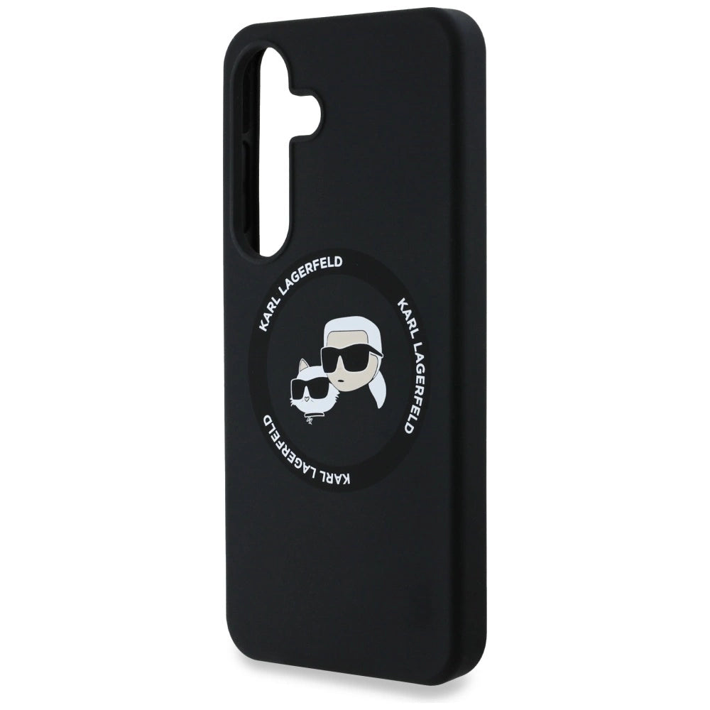 Karl Lagerfeld Silicone Double Heads And Circle MagSafe Samsung Galaxy S25 Plus case black_5