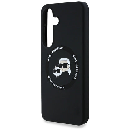 Karl Lagerfeld Silicone Double Heads And Circle MagSafe Samsung Galaxy S25 Plus case black_5