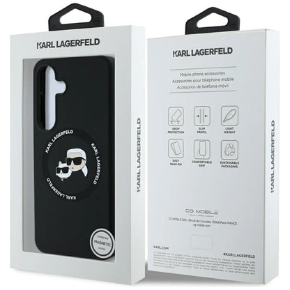 Karl Lagerfeld Silicone Double Heads And Circle MagSafe Samsung Galaxy S25 Plus case black_7