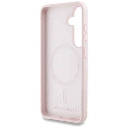 Karl Lagerfeld Silicone Double Heads And Circle MagSafe Samsung Galaxy S25 Plus Case Pink_6
