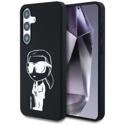 Case Karl Lagerfeld Silicone Graffiti Ikonik Printed Logo MagSafe Samsung Galaxy S25 black_0