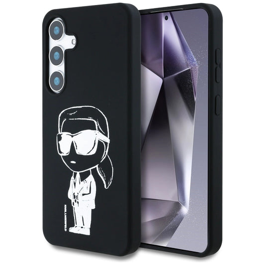 Case Karl Lagerfeld Silicone Graffiti Ikonik Printed Logo MagSafe Samsung Galaxy S25 black_0