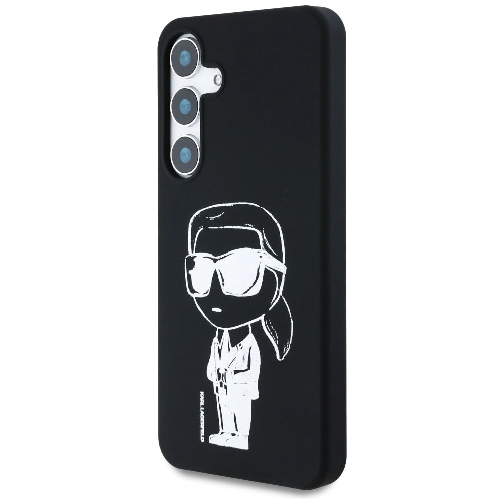 Case Karl Lagerfeld Silicone Graffiti Ikonik Printed Logo MagSafe Samsung Galaxy S25 black_1