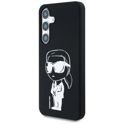 Case Karl Lagerfeld Silicone Graffiti Ikonik Printed Logo MagSafe Samsung Galaxy S25 black_1