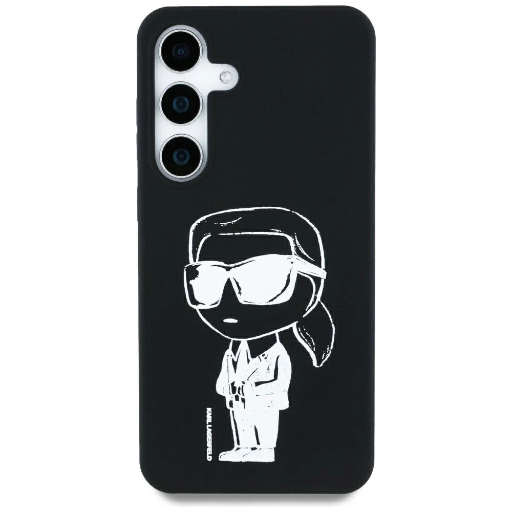 Case Karl Lagerfeld Silicone Graffiti Ikonik Printed Logo MagSafe Samsung Galaxy S25 black_2