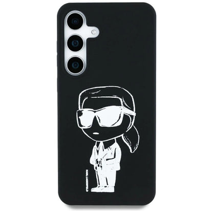 Case Karl Lagerfeld Silicone Graffiti Ikonik Printed Logo MagSafe Samsung Galaxy S25 black_2