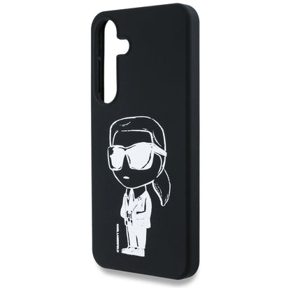 Case Karl Lagerfeld Silicone Graffiti Ikonik Printed Logo MagSafe Samsung Galaxy S25 black_5