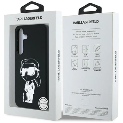Case Karl Lagerfeld Silicone Graffiti Ikonik Printed Logo MagSafe Samsung Galaxy S25 black_7