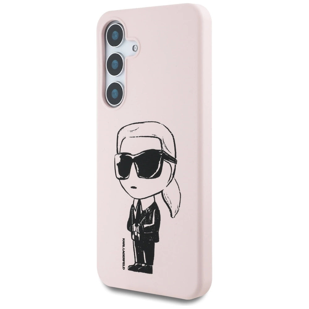 Case Karl Lagerfeld Silicone Graffiti Ikonik Printed Logo MagSafe Samsung Galaxy S25 pink_1