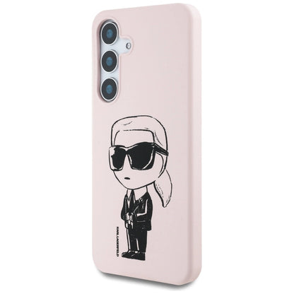 Case Karl Lagerfeld Silicone Graffiti Ikonik Printed Logo MagSafe Samsung Galaxy S25 pink_1