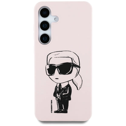Case Karl Lagerfeld Silicone Graffiti Ikonik Printed Logo MagSafe Samsung Galaxy S25 pink_2