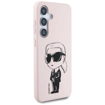 Case Karl Lagerfeld Silicone Graffiti Ikonik Printed Logo MagSafe Samsung Galaxy S25 pink_3