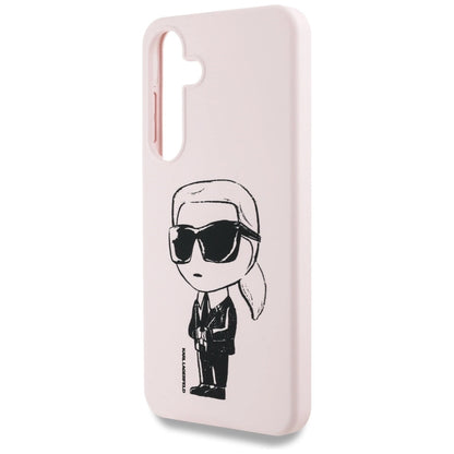 Case Karl Lagerfeld Silicone Graffiti Ikonik Printed Logo MagSafe Samsung Galaxy S25 pink_5