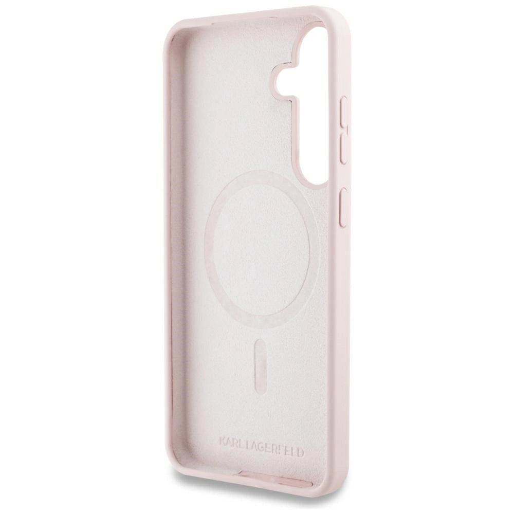 Case Karl Lagerfeld Silicone Graffiti Ikonik Printed Logo MagSafe Samsung Galaxy S25 pink_6