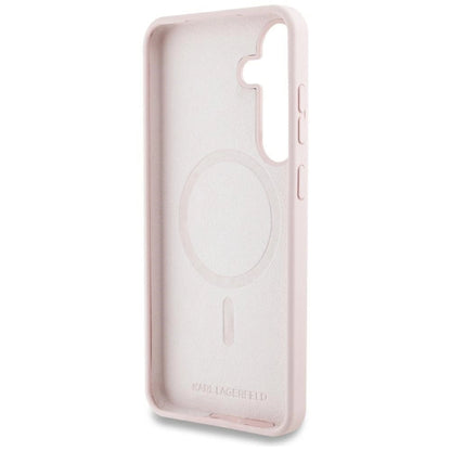 Case Karl Lagerfeld Silicone Graffiti Ikonik Printed Logo MagSafe Samsung Galaxy S25 pink_6