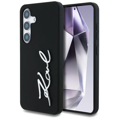 Case Karl Lagerfeld Silicone Metal Signature Logo Samsung Galaxy S25 black_0