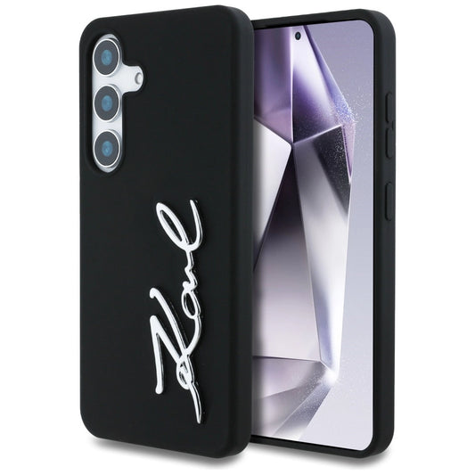 Case Karl Lagerfeld Silicone Metal Signature Logo Samsung Galaxy S25 black_0