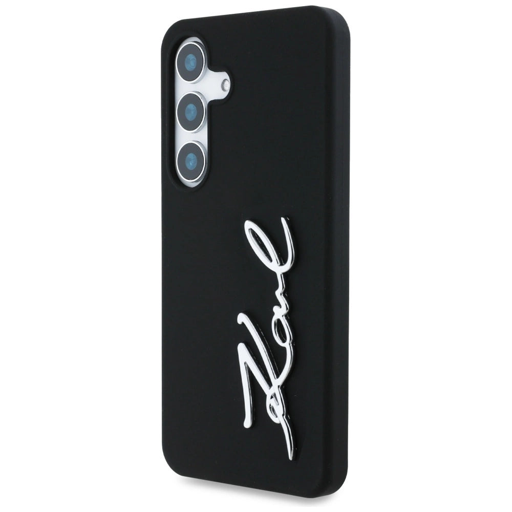 Case Karl Lagerfeld Silicone Metal Signature Logo Samsung Galaxy S25 black_1
