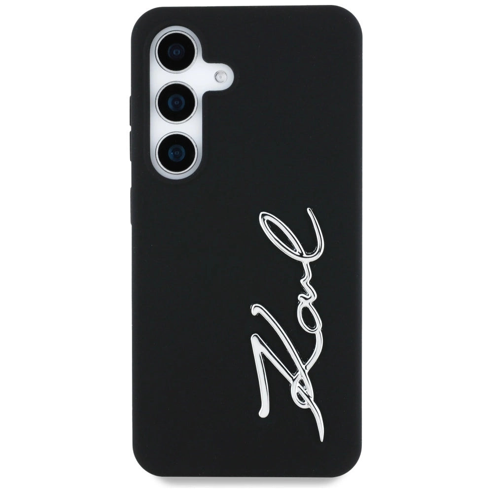 Case Karl Lagerfeld Silicone Metal Signature Logo Samsung Galaxy S25 black_2