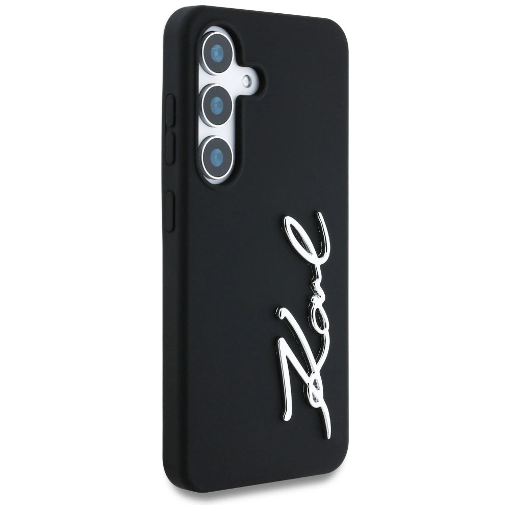 Case Karl Lagerfeld Silicone Metal Signature Logo Samsung Galaxy S25 black_3