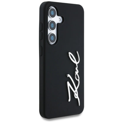 Case Karl Lagerfeld Silicone Metal Signature Logo Samsung Galaxy S25 black_3