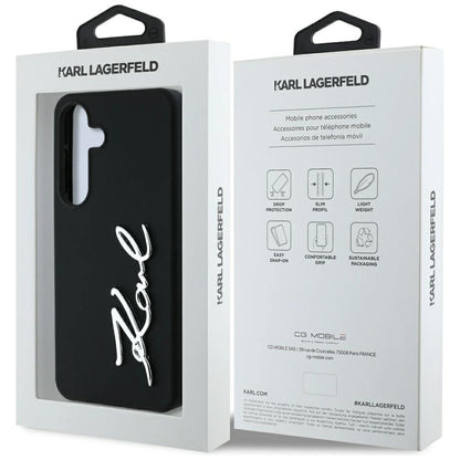 Case Karl Lagerfeld Silicone Metal Signature Logo Samsung Galaxy S25 black_7