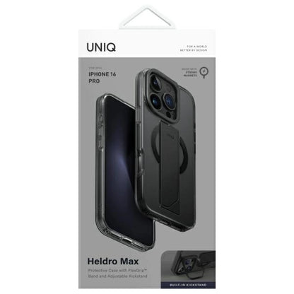 Uniq Heldro Max iPhone 16 Pro 6.3" Magclick Charging Case Black/Vapour Smoke_3