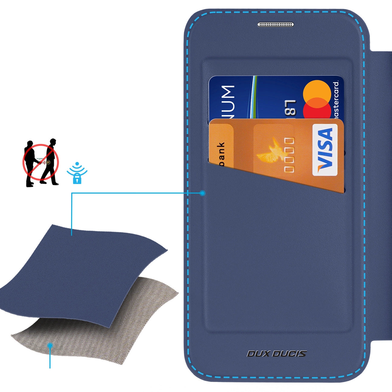 Dux Ducis Skin X Pro case for Samsung Galaxy S25 with MagSafe and wallet - blue_3