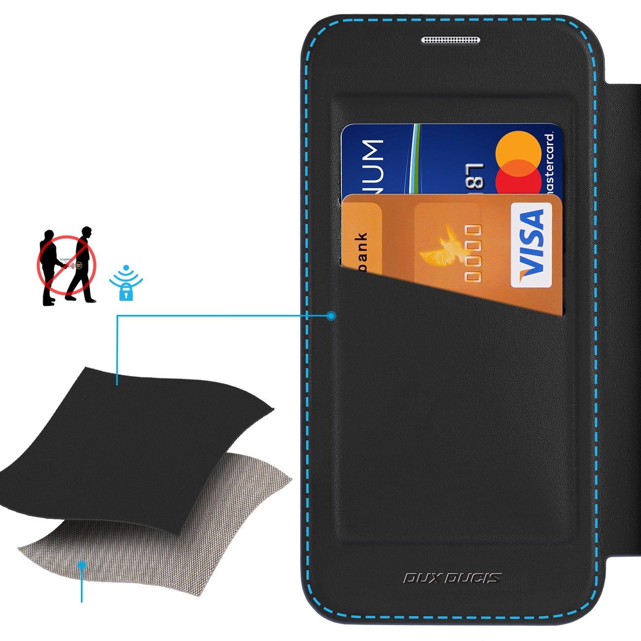 Dux Ducis Skin X Pro case for Samsung Galaxy S25+ with MagSafe and wallet - black_3