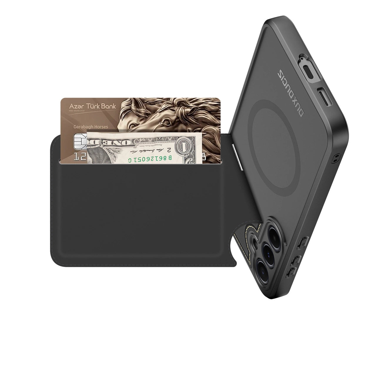 Dux Ducis Rafi II Case for Samsung Galaxy S25+ with Stand and Wallet - Black_9