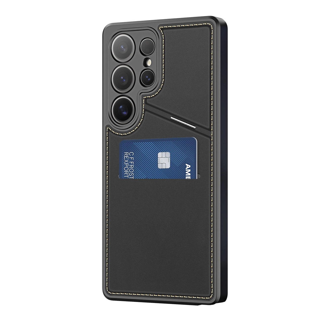 Dux Ducis Rafi II Case for Samsung Galaxy S25 Ultra with Stand and Wallet - Black_9