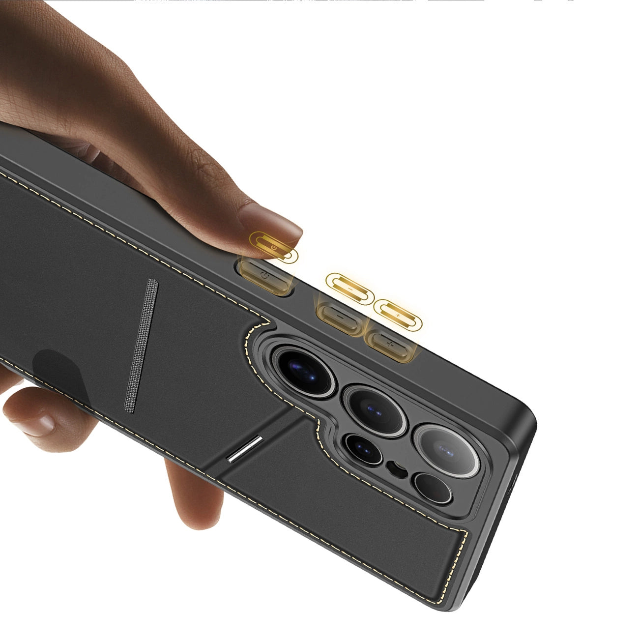 Dux Ducis Rafi II Case for Samsung Galaxy S25 Ultra with Stand and Wallet - Black_14