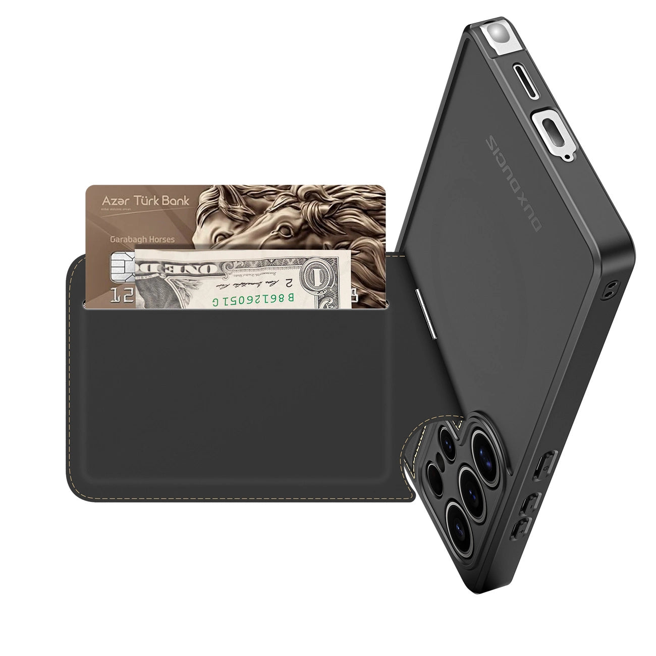Dux Ducis Rafi II Case for Samsung Galaxy S25 Ultra with Stand and Wallet - Black_3