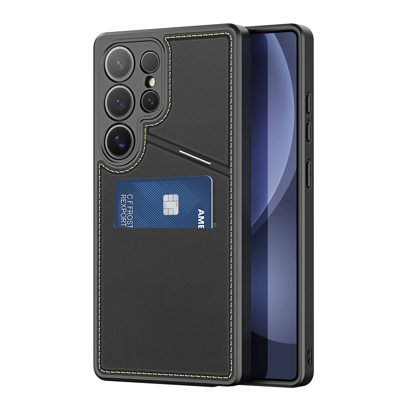 Dux Ducis Rafi II Case for Samsung Galaxy S25 Ultra with Stand and Wallet - Black_6