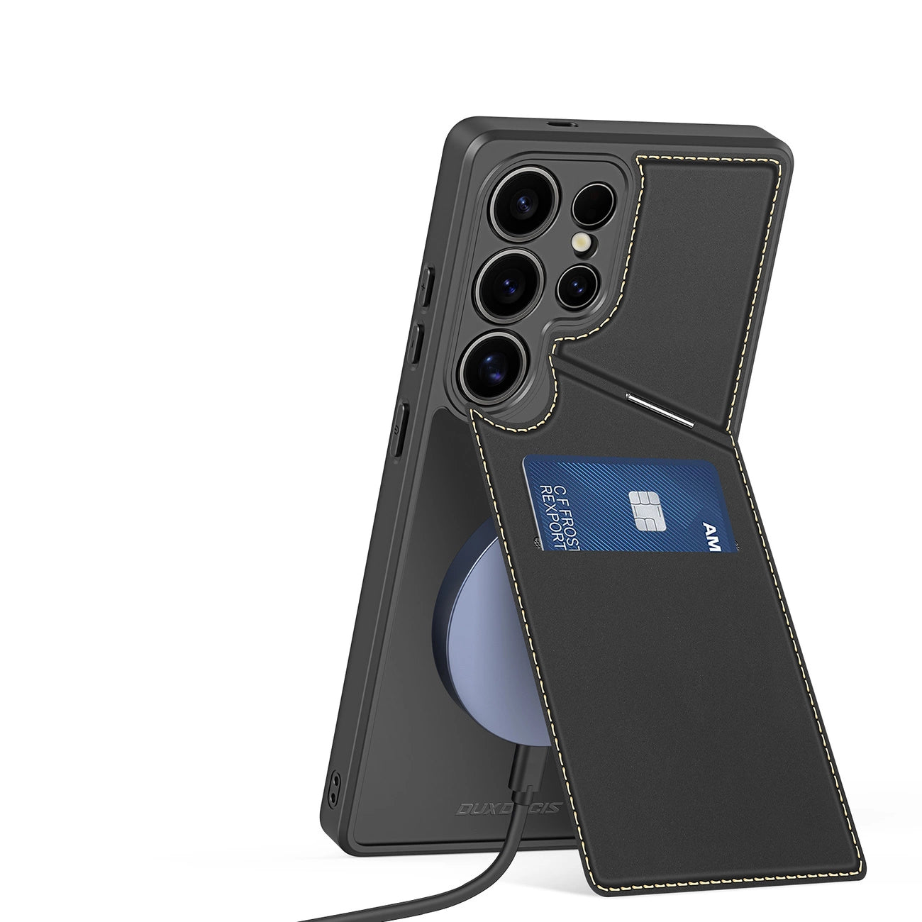 Dux Ducis Rafi II Case for Samsung Galaxy S25 Ultra with Stand and Wallet - Black_7