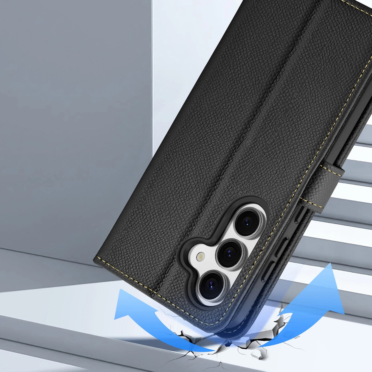 Dux Ducis Lawa Leather Case for Samsung Galaxy S25 with Detachable Magnetic Wallet - Black_0