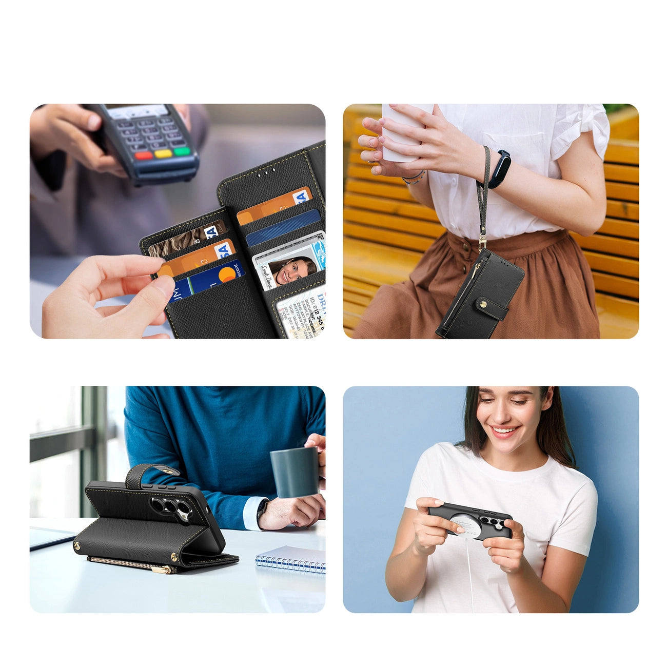 Dux Ducis Lawa Leather Case for Samsung Galaxy S25+ with Detachable Magnetic Wallet - Black_1