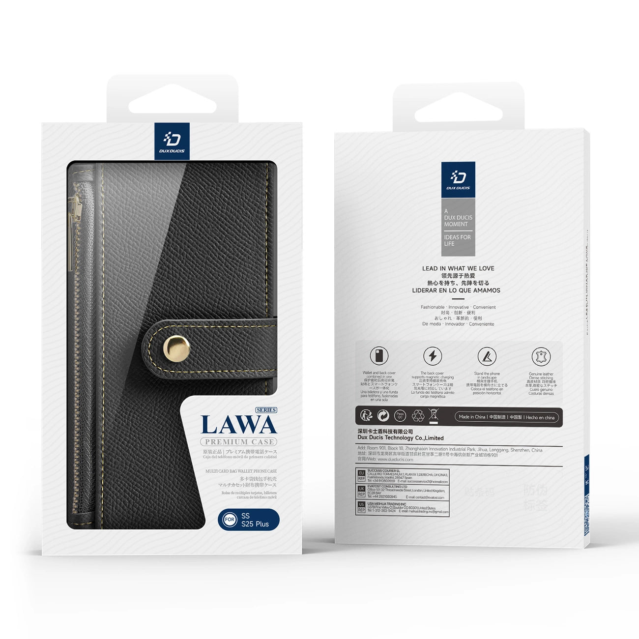 Dux Ducis Lawa Leather Case for Samsung Galaxy S25+ with Detachable Magnetic Wallet - Black_12