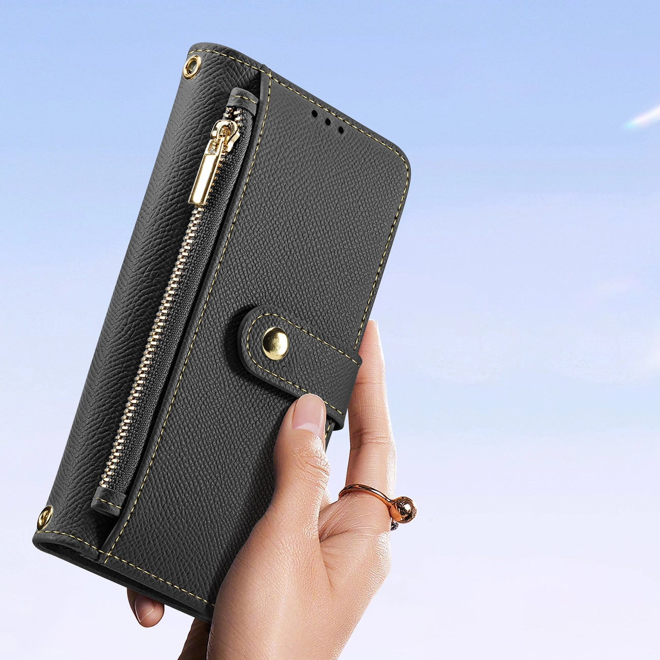 Dux Ducis Lawa Leather Case for Samsung Galaxy S25+ with Detachable Magnetic Wallet - Black_6