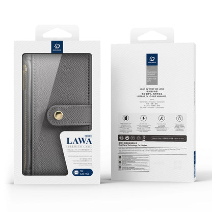 Dux Ducis Lawa Leather Case for Samsung Galaxy S25+ with Detachable Magnetic Wallet - Gray_11