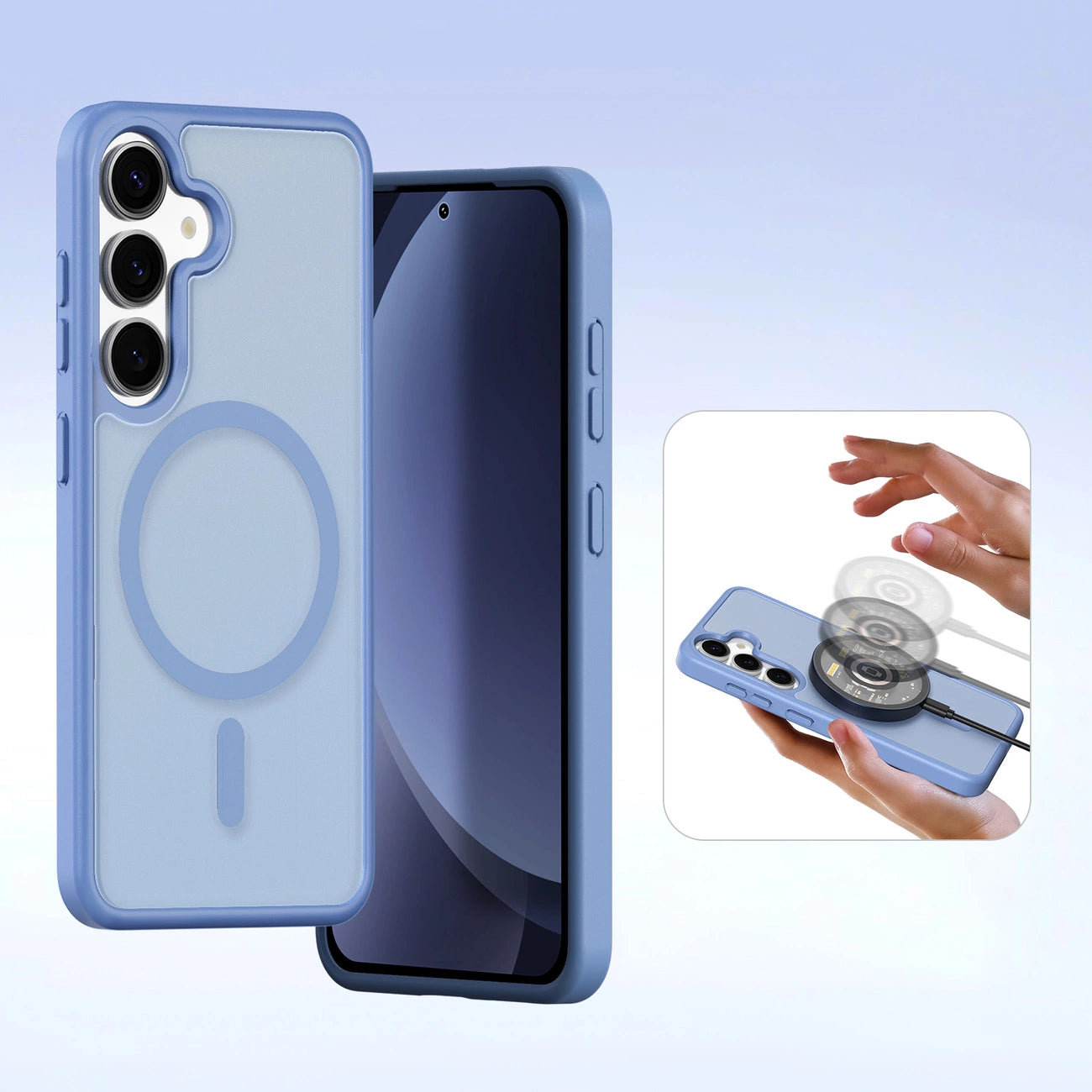 Dux Ducis Lawa Leather Case for Samsung Galaxy S25+ with Detachable Magnetic Wallet - Blue_1