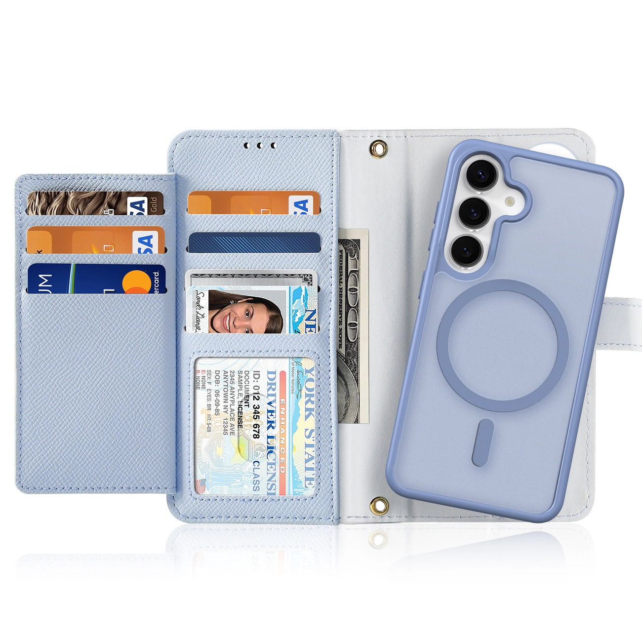 Dux Ducis Lawa Leather Case for Samsung Galaxy S25+ with Detachable Magnetic Wallet - Blue_11